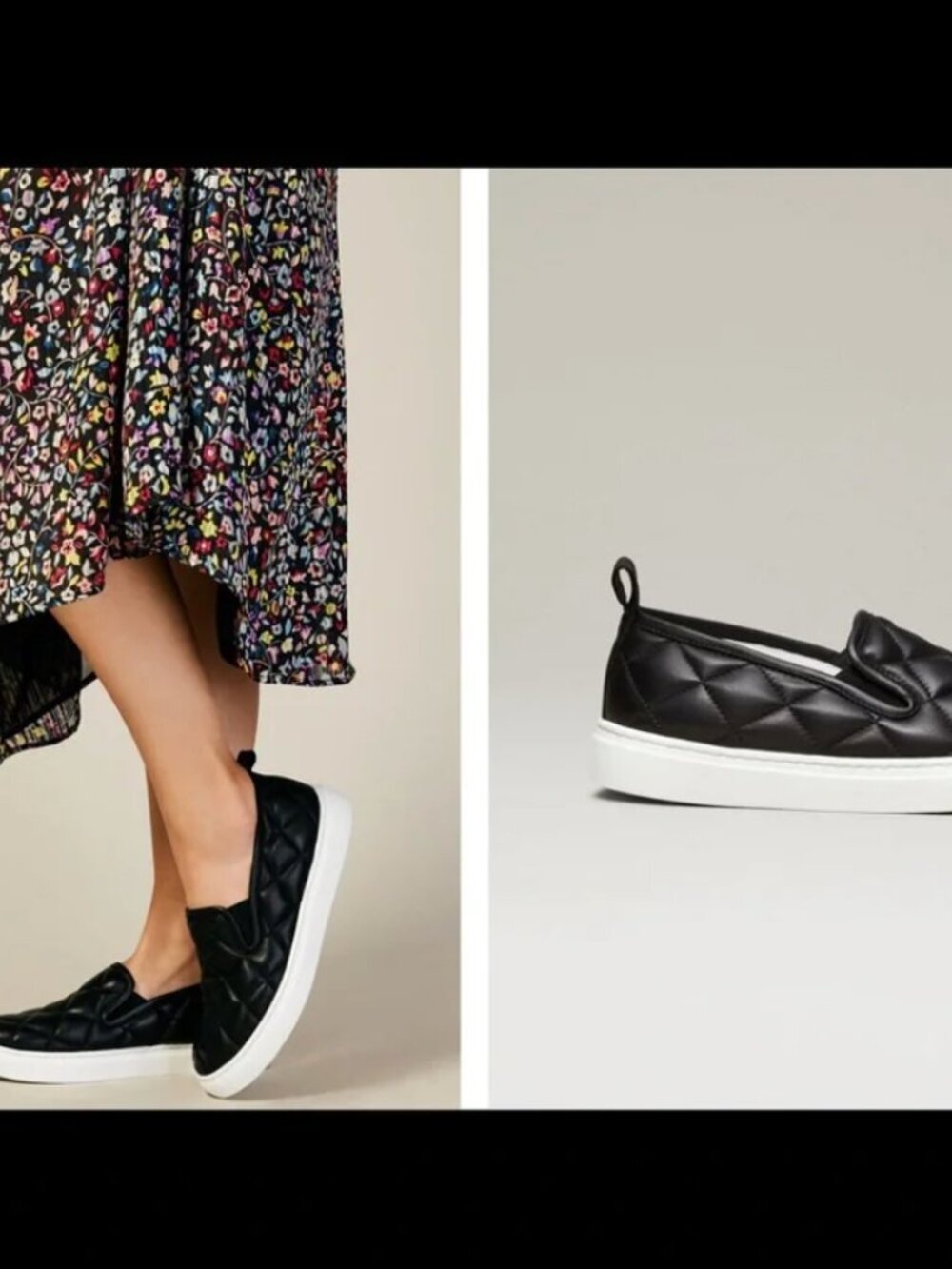 M Gemi Maddalena Quilted Sneakers Slip On Platform Shoes Black White Size 41 10